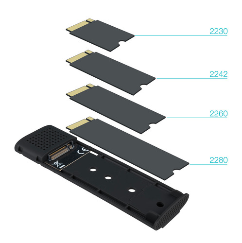 Hộp đựng ổ cứng TooQ TQE-2230B Hộp đựng ổ cứng Vỏ SSD màu đen M.2