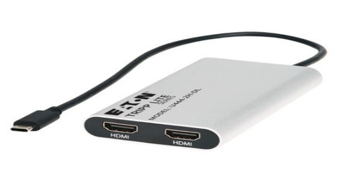 Bộ chuyển đổi cáp video Eaton U444-2H-DL 0,3 m USB Type-C HDMI Bạc