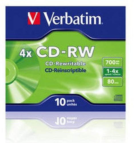 Đĩa CD trắng Verbatim CD-RW 4x 700 MB 10 chiếc