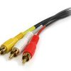 Cáp video kết hợp StarTech.com 6 ft. 3-in-1 Composite Audio/Video Cable 1,83 m màu đen