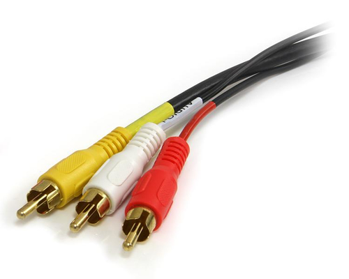 Cáp video kết hợp StarTech.com 6 ft. 3-in-1 Composite Audio/Video Cable 1,83 m màu đen