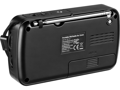 Sandberg Portable FM Radio for 2xAA Xách tay Analog màu đen