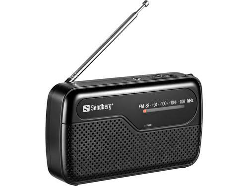 Sandberg Portable FM Radio for 2xAA Xách tay Analog màu đen