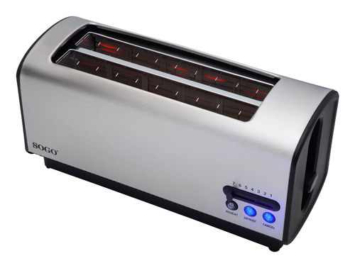 Máy nướng bánh mì Sogo TOS-SS-5395 7 4 lát 1200 W màu đen, Thép không gỉ