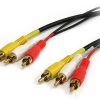 Cáp video kết hợp StarTech.com 6 ft. 3-in-1 Composite Audio/Video Cable 1,83 m màu đen