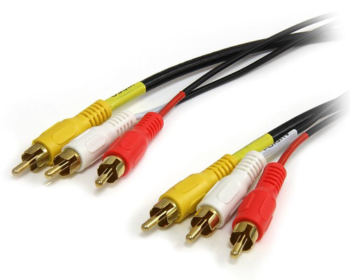 Cáp video kết hợp StarTech.com 6 ft. 3-in-1 Composite Audio/Video Cable 1,83 m màu đen