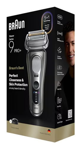 Máy cạo râu Braun Series 9 Pro+ 9615S lưỡi lá Bộ tỉa màu đen, màu xám