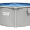 Hồ bơi nổi Bestway 56566 / 26 Hồ bơi gắn khung Vòng tròn 7630 L màu xám