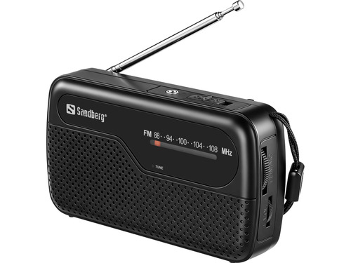 Sandberg Portable FM Radio for 2xAA Xách tay Analog màu đen