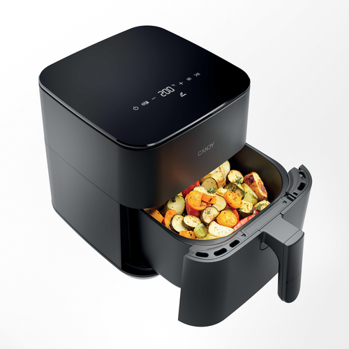 1c066e28dca61b1533ef3ef4bf4966d3618bb257.jpg Nồi chiên Candy CCAF 021 Đơn Độc lập 1500 W Nồi chiên không dầu màu đen