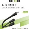 Cáp âm thanh Qixo QXJACK35MF02MK 0,22 m 3.5mm màu đen