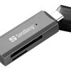 Đầu đọc thẻ Sandberg 136-84 USB 3.2 Gen 1 (3.1 Gen 1) Type-C Nhôm