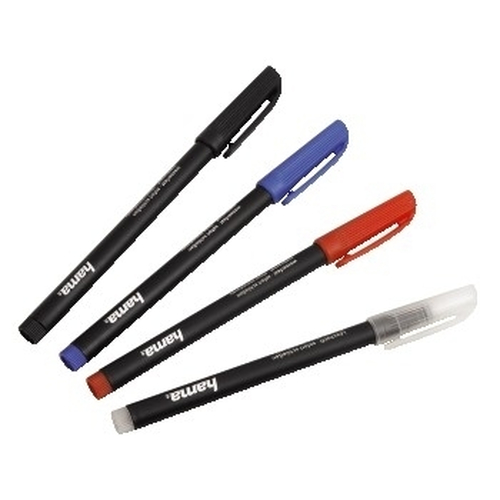 Bút dạ Hama CD/DVD Marker, 4 parts set, Black, Red, Blue + Erasing Pen