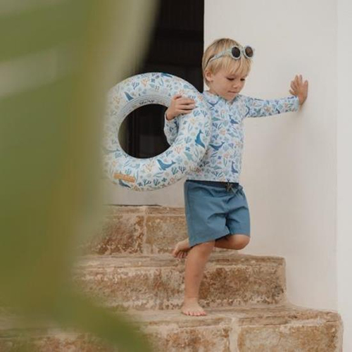 Ghế nằm nổi dùng cho hồ bơi & bãi biển Rubo Toys Ocean Dreams Blue màu xanh lơ Hoa văn Nhẫn lặn