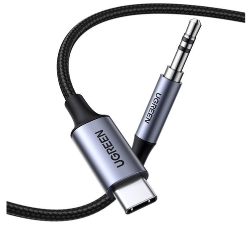 Cáp âm thanh Ugreen CM450 1 m 3.5mm USB Type-C màu đen