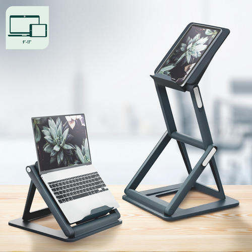 Giá đỡ laptop Leitz 65890089 Giá đỡ laptop Giá đỡ máy tính xách tay màu ghi sẫm 43,2 cm (17″)