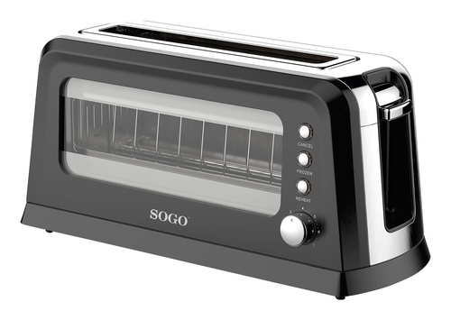Máy nướng bánh mì Sogo TOS-SS-5445 7 2 lát 900 W màu đen, Thép không gỉ, Trong suốt