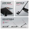 Axagon STND-LQB Laptop-Ständer, Doppelgelenk, höhenverstellbar, faltbar Giá đỡ máy tính xách tay & máy tính bảng màu đen 43,9 cm (17.3")
