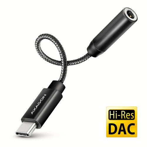 27b34b724feaf625e3cd0f1f8314bf8999b4b6e1.jpg Cáp âm thanh Axagon ADA-HC 0,1 m 3.5mm USB Type-C màu đen