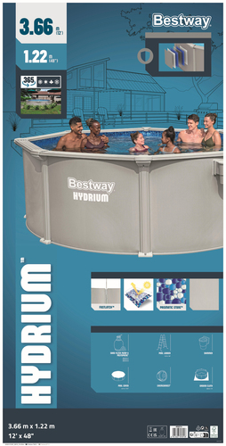 Hồ bơi nổi Bestway 56574 / 26 Hồ bơi gắn khung Vòng tròn màu xám