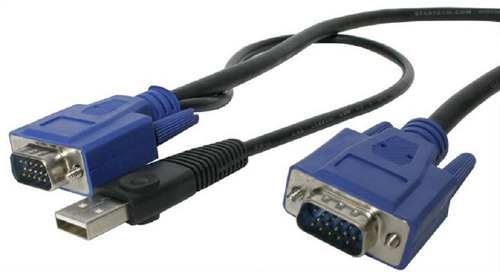 Cáp chuột, video Neomounts NSECONUSB10 & bàn phím (KVM) màu đen 3 m