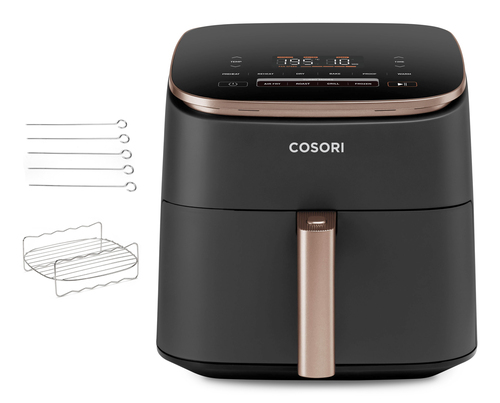 Nồi chiên Cosori Turbo Blaze Chef Edition Đơn 6 L Độc lập 1725 W Nồi chiên không dầu màu đen, Vàng hồng