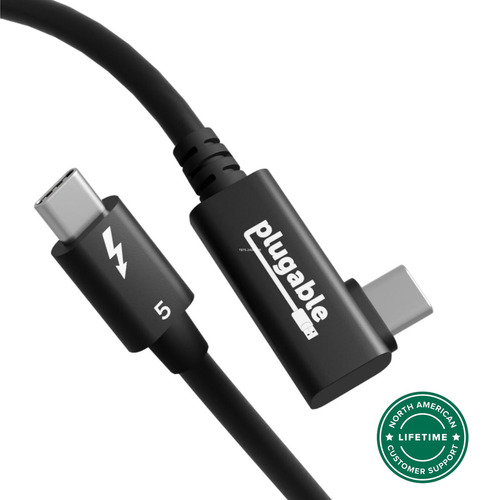 Dây cáp Thunderbolt Plugable Technologies TBT5-240W80R 0,8 m 120 Gbit/s màu đen