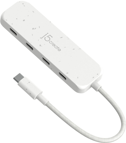 Hub giao tiếp j5create 4-Port USB-C Hub, Pure White USB Type-C 10000 Mbit/s màu trắng
