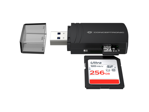Đầu đọc thẻ Conceptronic BIAN06B USB 3.2 Gen 1 (3.1 Gen 1) Type-A màu đen
