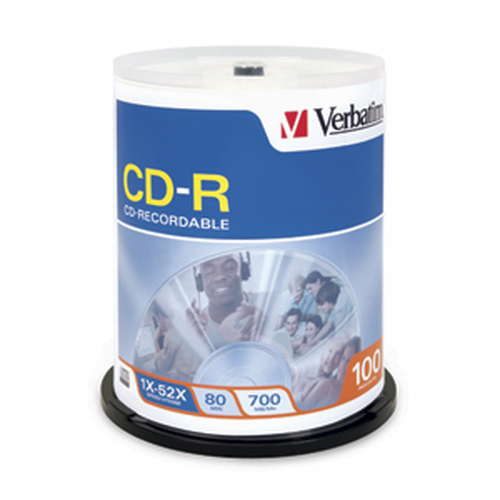 Đĩa CD trắng Verbatim CD-R 80MIN 700MB 52X Branded 100pk Spindle 100 chiếc