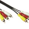 Cáp video kết hợp Sandberg Video/Audio 3x RCA M-M, 10m màu đen