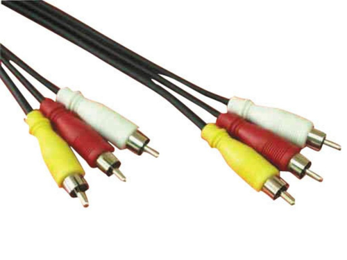 Cáp video kết hợp Sandberg Video/Audio 3x RCA M-M, 10m màu đen