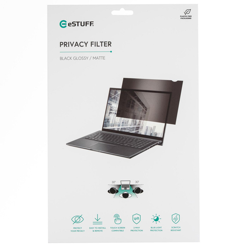 Tấm lọc riêng tư màn hình eSTUFF Privacy Filter 12.1 261 mm x 164 mm 16:10 Supports Touch Screens 31,8 cm (12.5") Laptop Miến dán màn hình chống nhìn trộm không viền