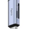 Đầu đọc thẻ Cudy USB 2.0 Type-A/Type-C màu xám, Bạc