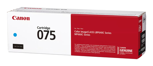 Hộp mực in laser (Toner) Canon 075 1 chiếc chính hãng màu lục lam (màu hồ thủy)