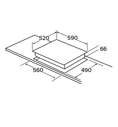 Bếp gas âm CDA HN640FR 60CM 4 Zone Induction Hob màu đen Mặt bàn Gốm 4 zone(s)