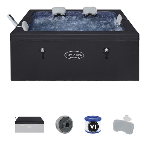 Bồn Tắm Nước Nóng & Spa Bestway 60229 hot tub/spa 950 L 7 người Hình vuông màu đen, màu đá cẩm thạch