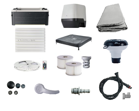 Bồn Tắm Nước Nóng & Spa Interline 33000036 hot tub/spa 1150 L 6 người Hình vuông màu xám
