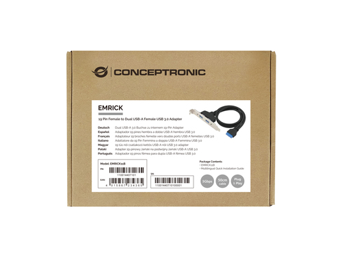 Card giao tiếp & bộ chuyển đổi Conceptronic EMRICK11B Nội bộ USB 3.2 Gen 1 (3.1 Gen 1)