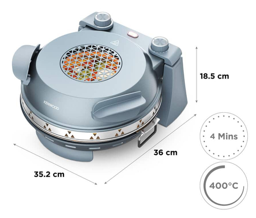 3dac35425cf32959a0c8dc7f40ffb44cd37c559e.jpg Máy làm pizza & lò nướng Kenwood My Pizzeria 1 bánh pizza màu xanh lơ