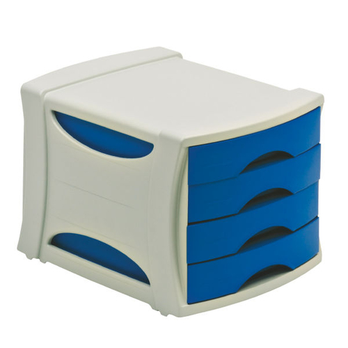 Khay & kệ đựng hồ sơ Esselte Block-system (4 drawer) A4 Blue màu xanh lơ