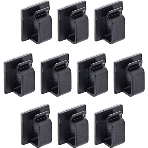Bộ sắp xếp cáp InLine 59971F Dạng đa năng Móc dây cáp màu đen 10 chiếc