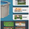 Hồ bơi nổi Bestway 56384 / 26 Hồ bơi gắn khung Vòng tròn 17430 L màu xám