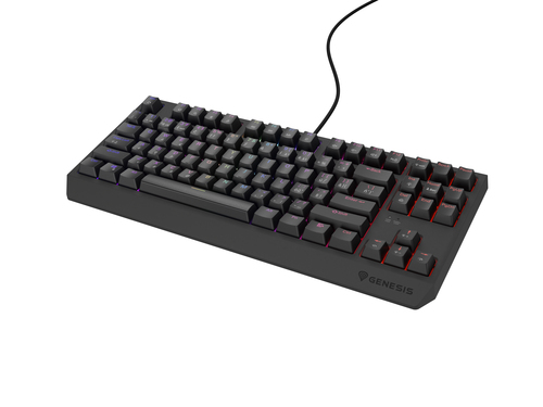 Bàn phím GENESIS Thor 230 TKL CZ SV Outemu Red Chơi game USB QWERTY Tiếng Tiệp Khắc, Tiếng Slovak màu đen