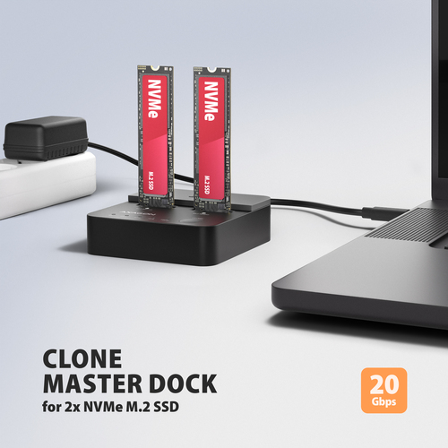 Trạm docking ổ cứng Axagon ADSA-M2C22L USB 3.2 Gen 2x2 Type-C màu đen