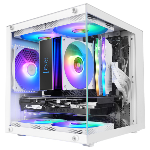 Vỏ máy tính (Case) Mars Gaming MC-CUBEW Mini Tower màu trắng