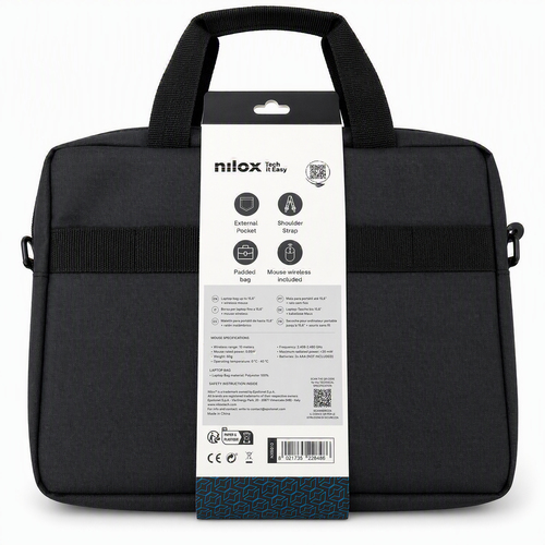 Túi và cặp đựng máy tính xách tay Nilox NXB040 39,6 cm (15.6") Túi Messenger màu đen