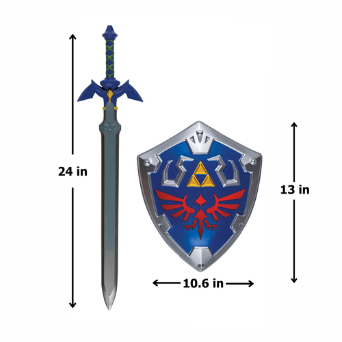 Phụ kiện trang phục hóa trang Disguise Legend of Zelda Master Sword & Shield Set Áo giáp và vũ khí hóa trang Trẻ em Bất cứ giới tính nào