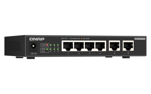 Switch mạng QNAP QSW-2104-2T-R2 Không quản lý 10G Ethernet (100/1000/10000) Máy tính để bàn màu đen
