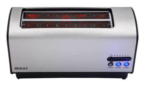 Máy nướng bánh mì Sogo TOS-SS-5395 7 4 lát 1200 W màu đen, Thép không gỉ